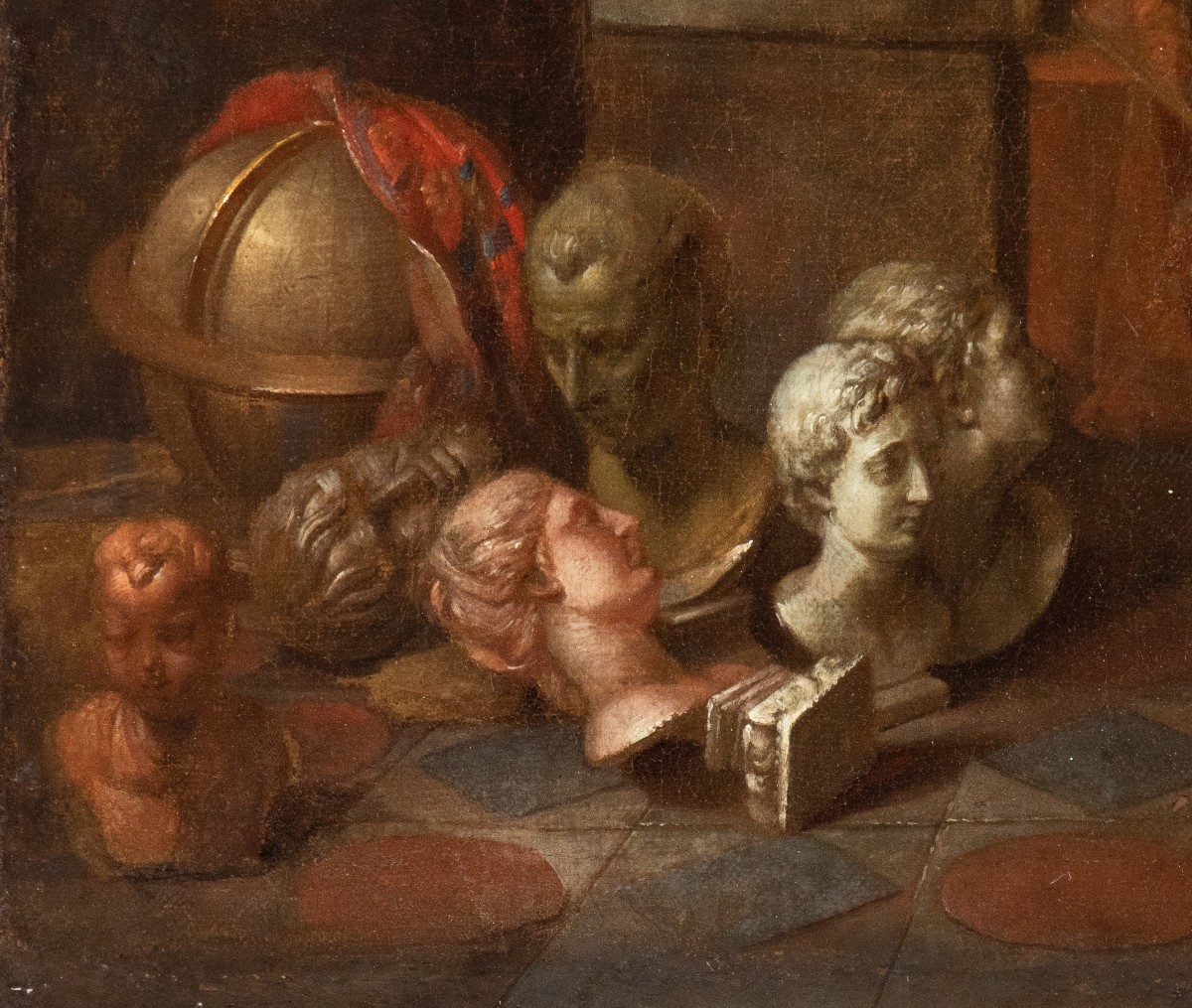 La bottega dell'antiquario a Roma , Dipinto, Scuola Fiamminga a Roma XVIII Secolo Grandtour-photo-3