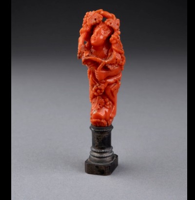 Sigillo in corallo e argento Trapani Sicilia XVIII secolo 