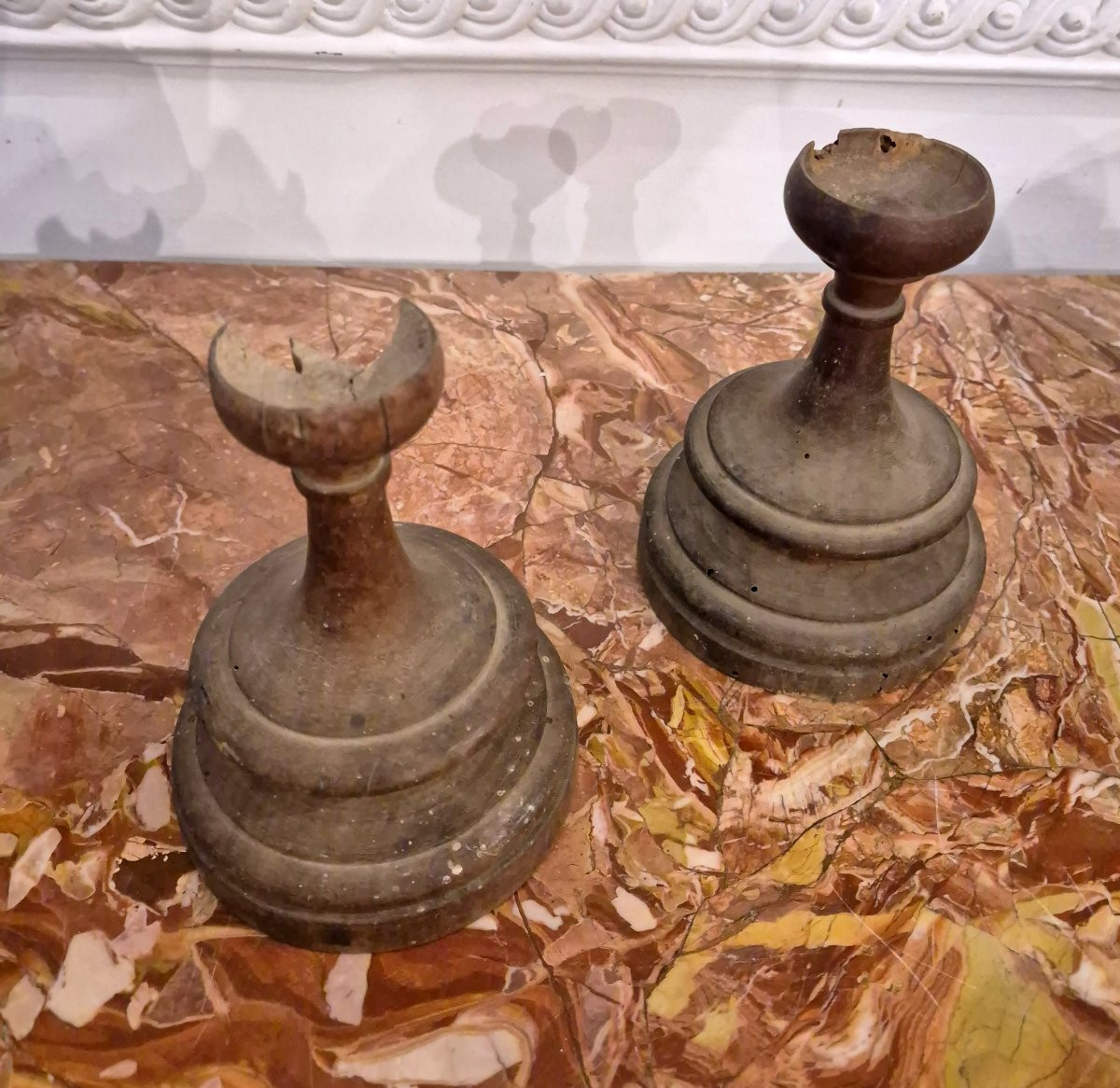 Due palle in marmo nero Grand Tour Louis XIV wunderkammer XVIII secolo-photo-2