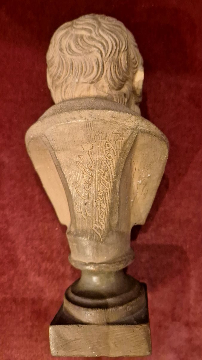 Busto in terracotta Solone XIX secolo Ernesto Calì -photo-2