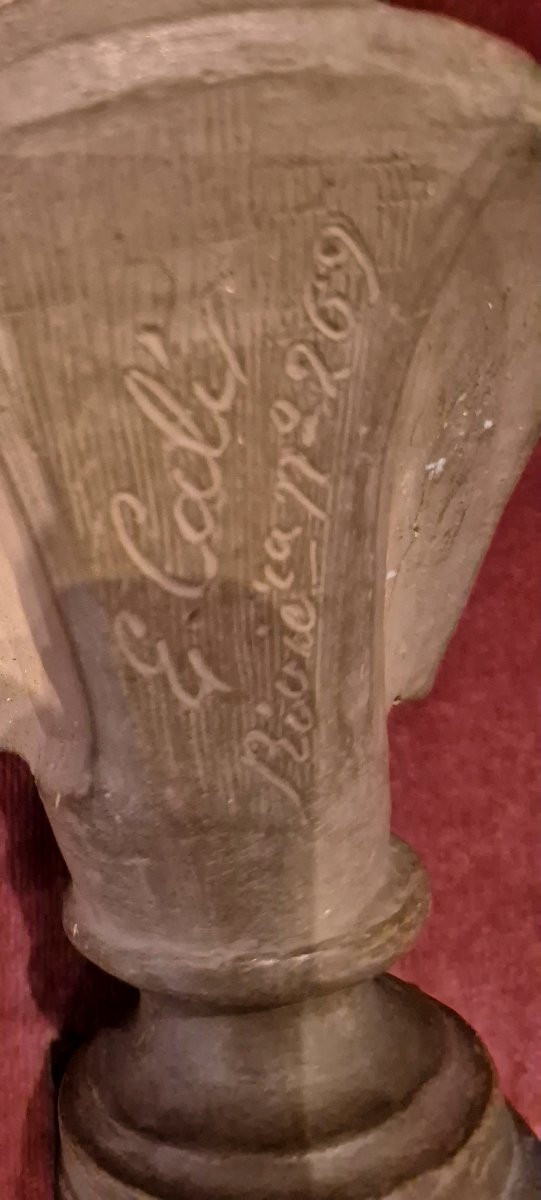 Busto in terracotta Solone XIX secolo Ernesto Calì -photo-3