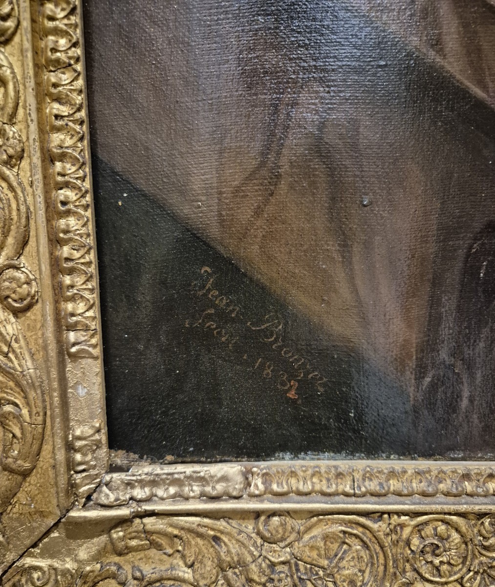 Ritratto d uomo alla scrivania, dipinto di J. bronzet fecit 1832 fto  Francia XIX Secolo -photo-3