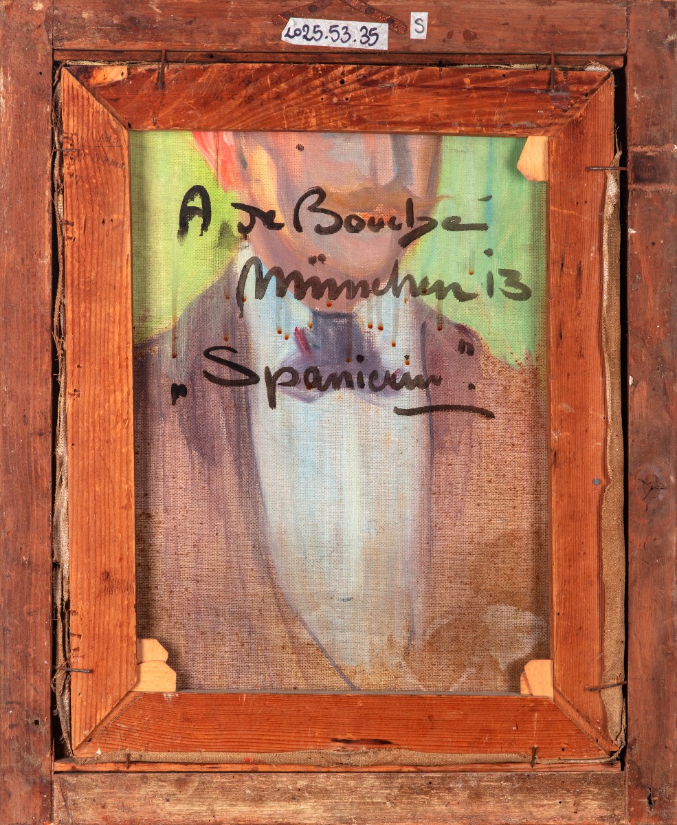 Scuola tedesca Arnolf de Bouché olio su tela La Spagnola XX secolo-photo-2