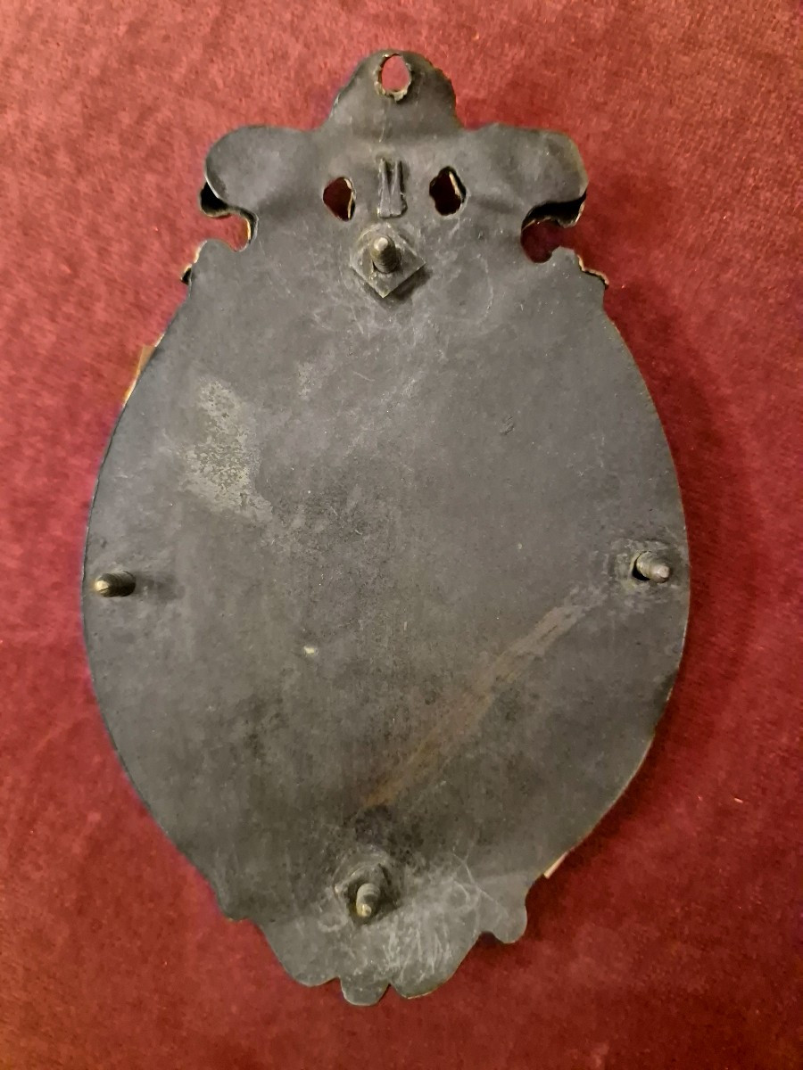 Olio su rame Madonna e bambino in cornice bronzo dorato Napoli XVIII secolo-photo-1