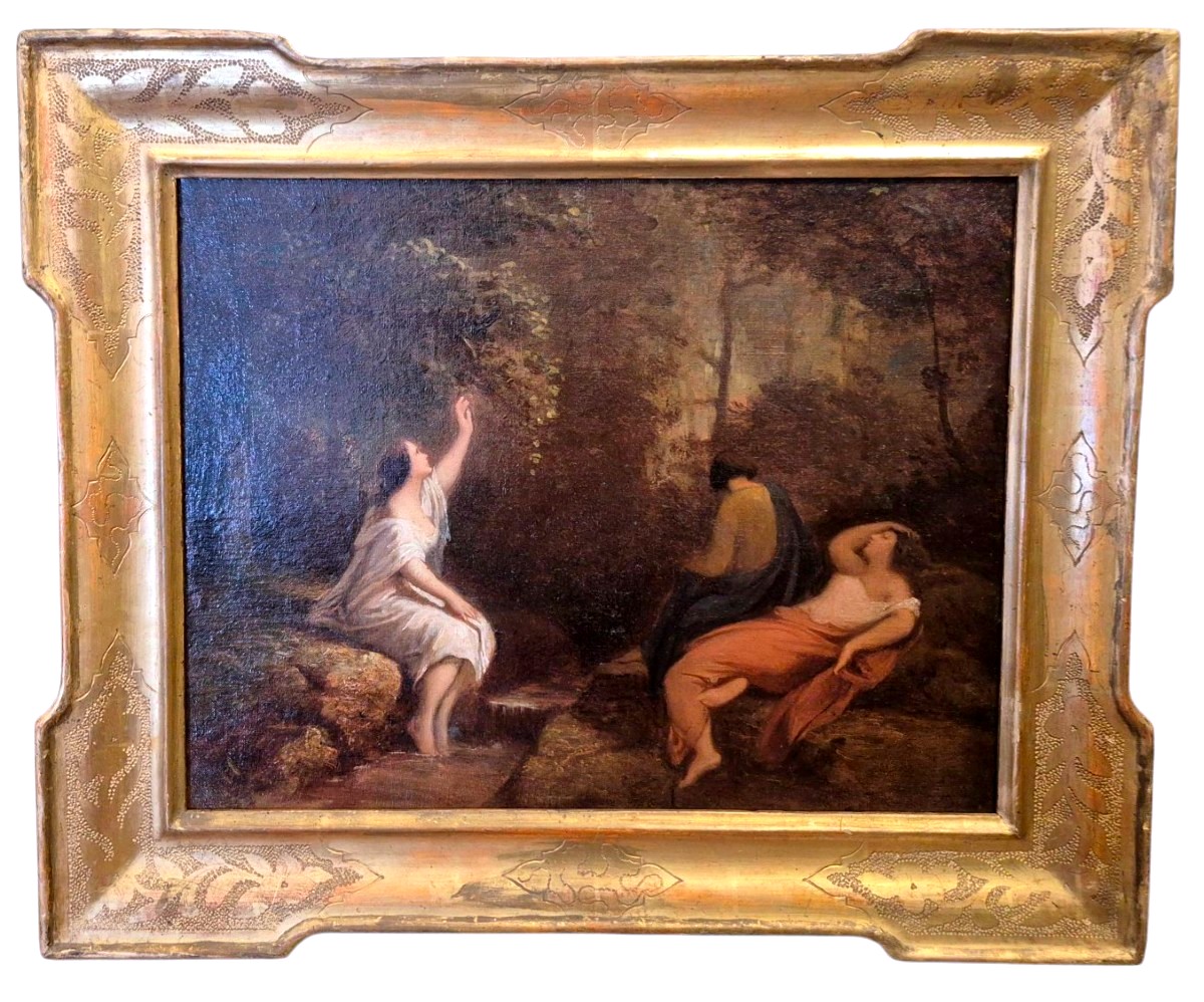 Ninfe nel bosco, dipinto Italia XIX Secolo grand tour