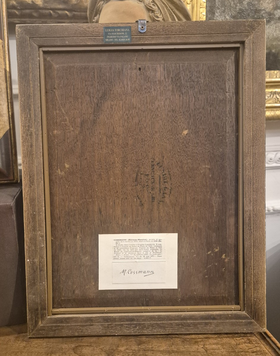 Ritratto di uomo in armatura, dipinto di H.M. Cossmann, Francia Germania XIX Secolo-photo-4