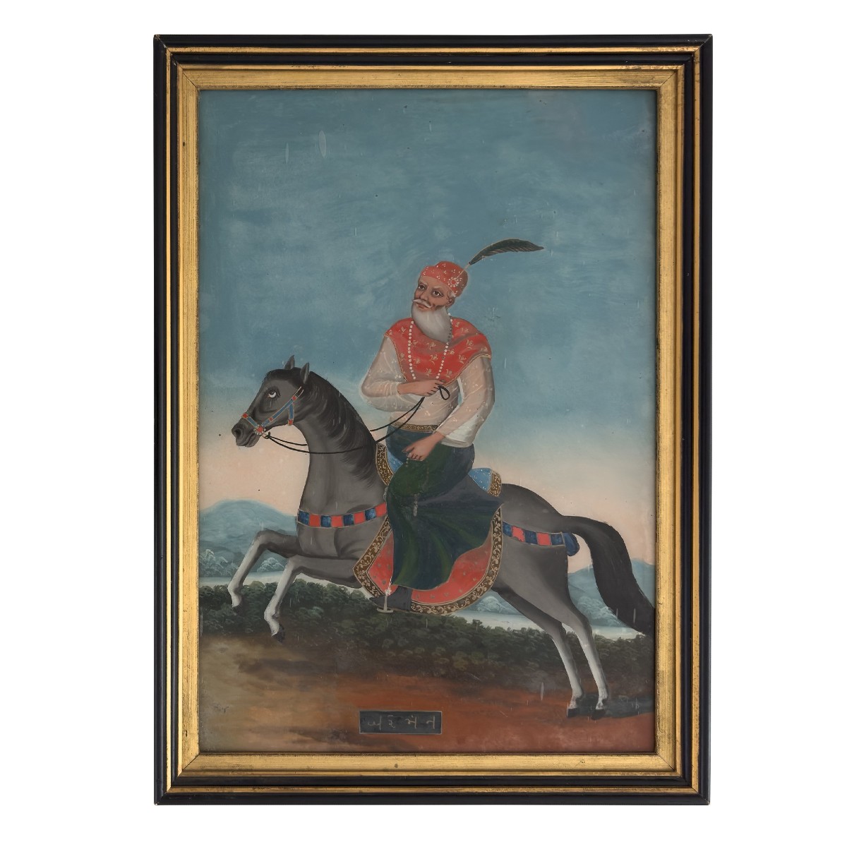 cavalieri a cavallo, dipinto sottovetro Persia XIX Secolo -photo-3