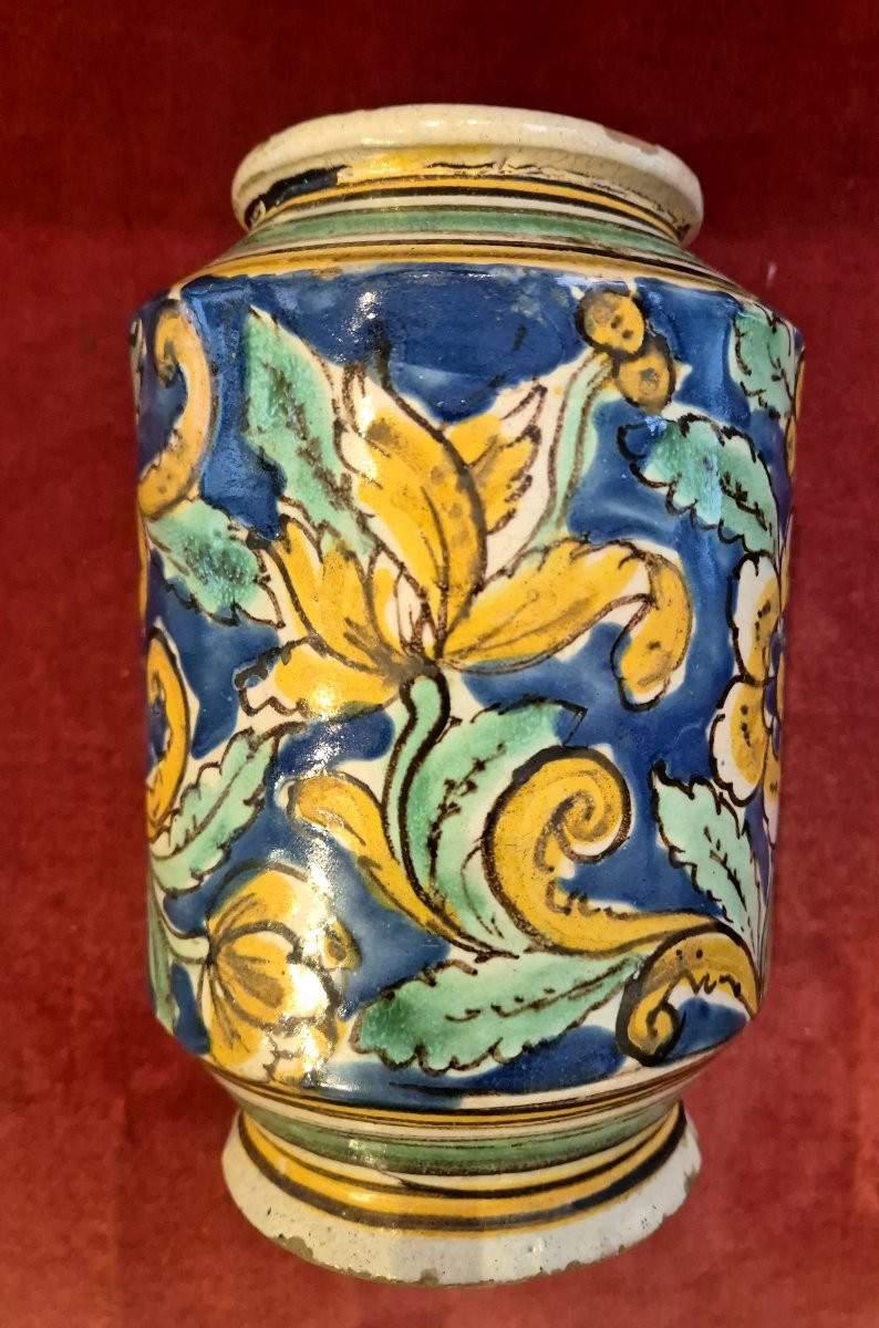 Albarello maiolica Caltagirone Sicilia XVIII secolo-photo-2