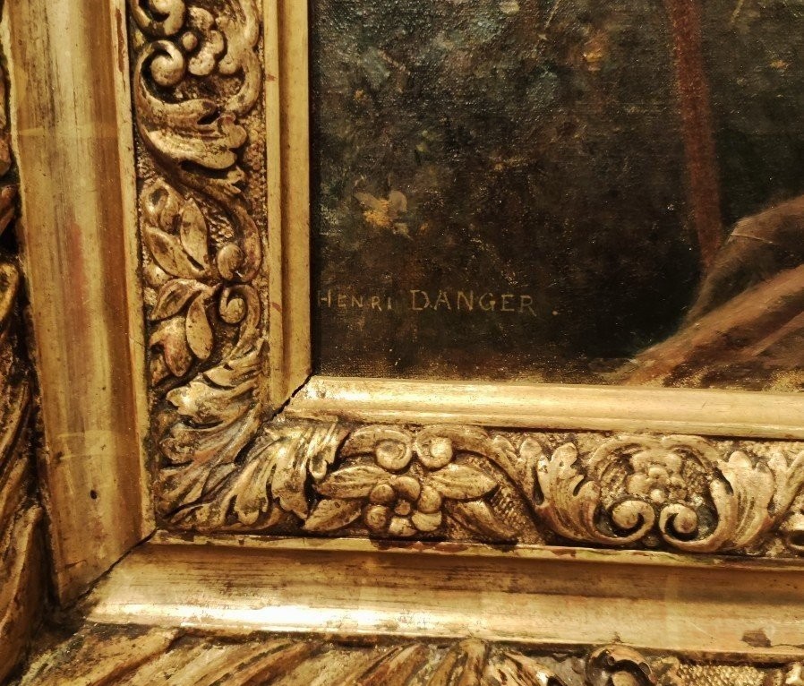 Diana cacciatrice , Dipinto di H.C. Danger  Francia fine del XVIII Secolo  Art Nouveau-photo-3