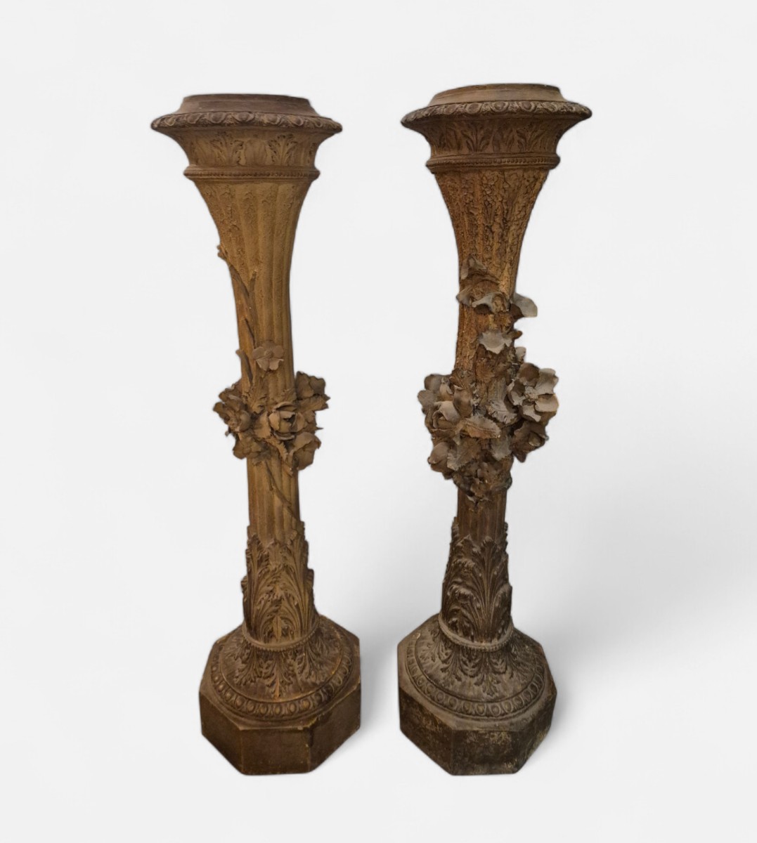 Coppia di Sellettes , Terracotta Italia Fine XIX Secolo 