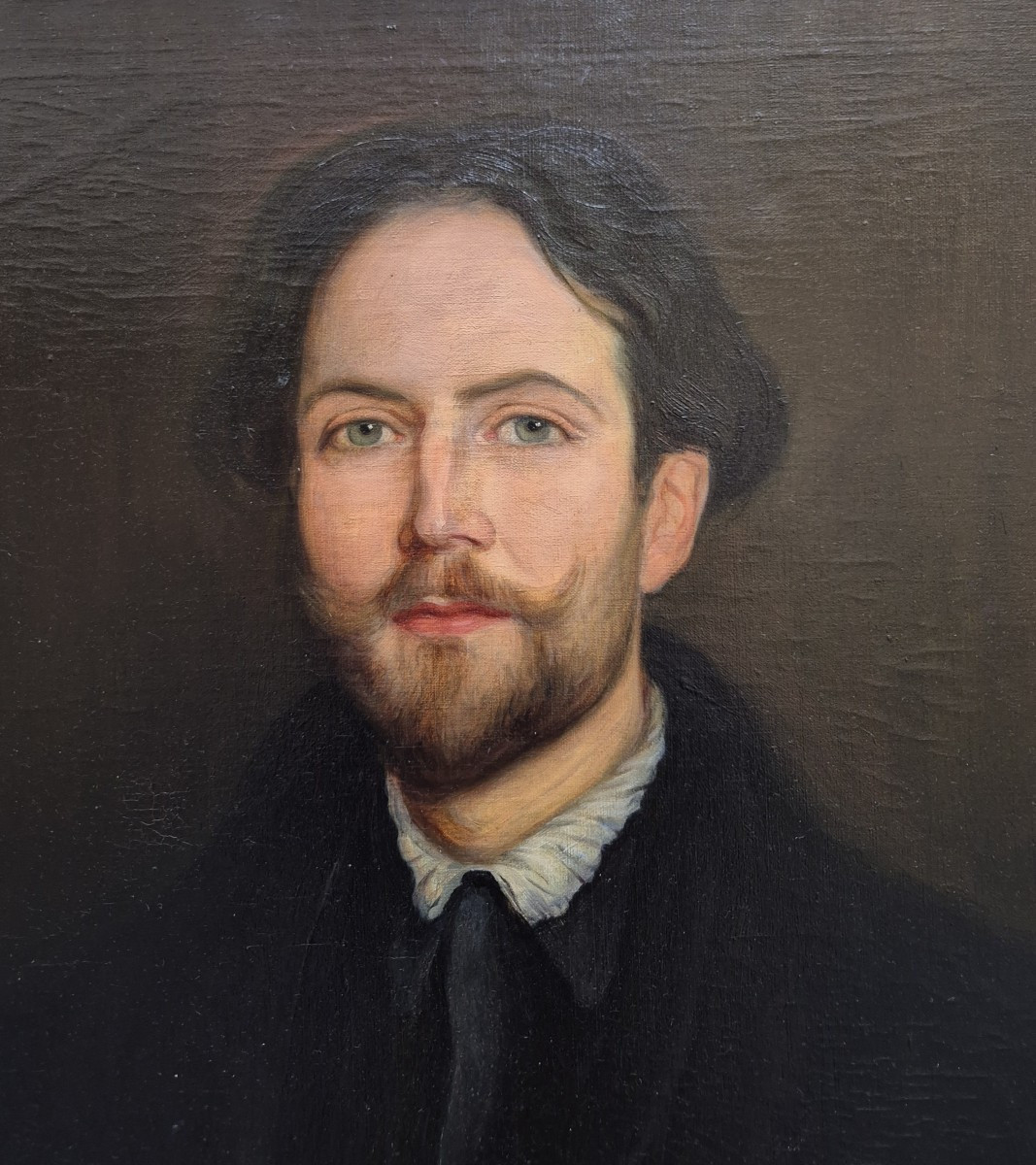 Ritratto d uomo daglli occhi blu, dipinto di B. Piccioli Nobili Italia XIX Secolo-photo-2