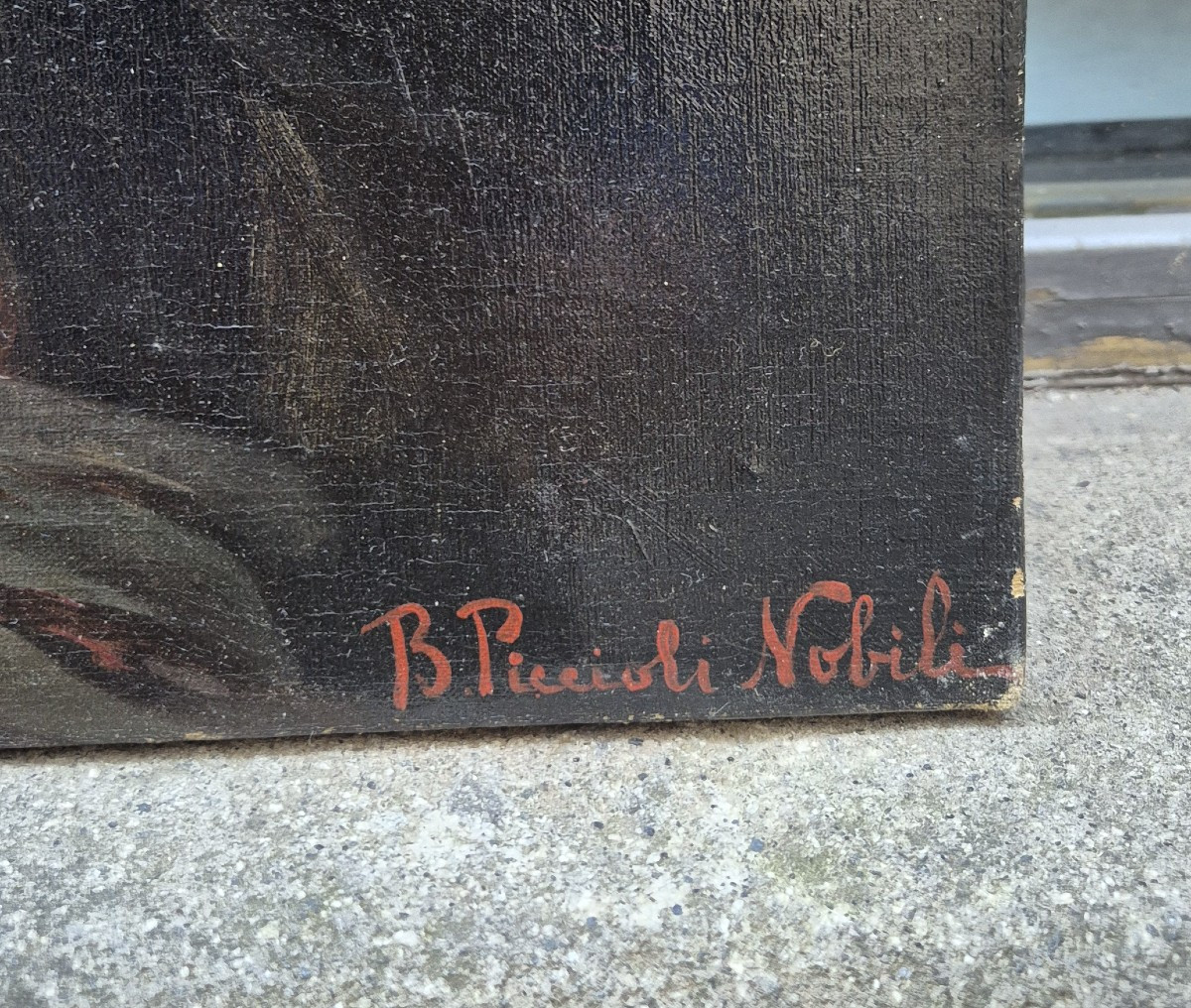 Ritratto d uomo daglli occhi blu, dipinto di B. Piccioli Nobili Italia XIX Secolo-photo-4