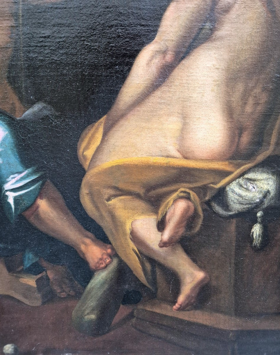 Ercole ed Onfale, Dipinto scuola di Praga XVI Secolo -photo-3