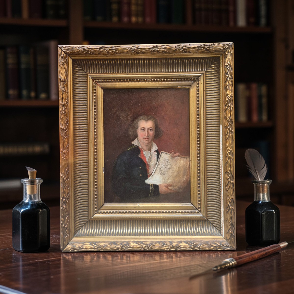 Ritratto di uomo con progetto di edificio, Dipinto , XIX Secolo