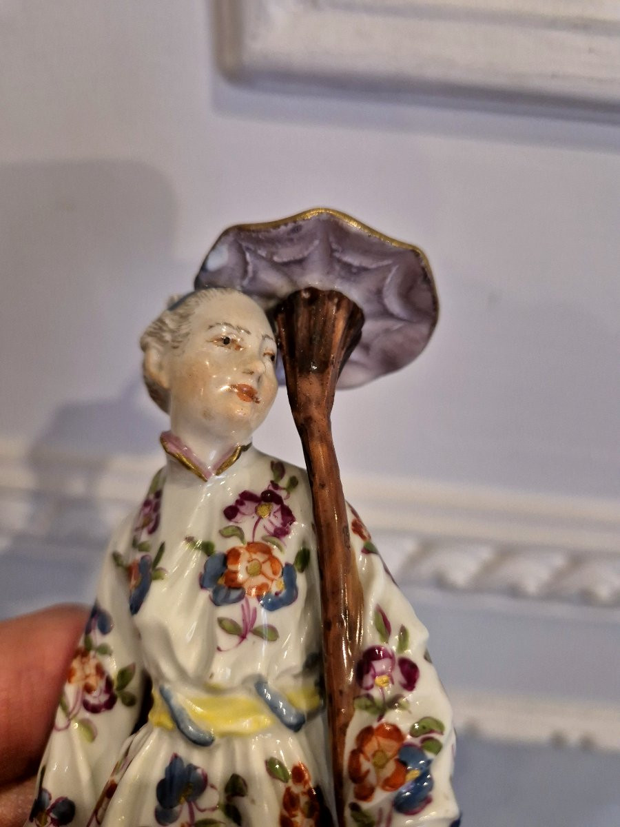 Coppia di figurine di Cinesi in porcellana Meissen XVIII secolo-photo-3