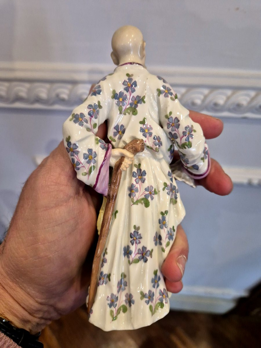 Coppia di figurine di Cinesi in porcellana Meissen XVIII secolo-photo-2