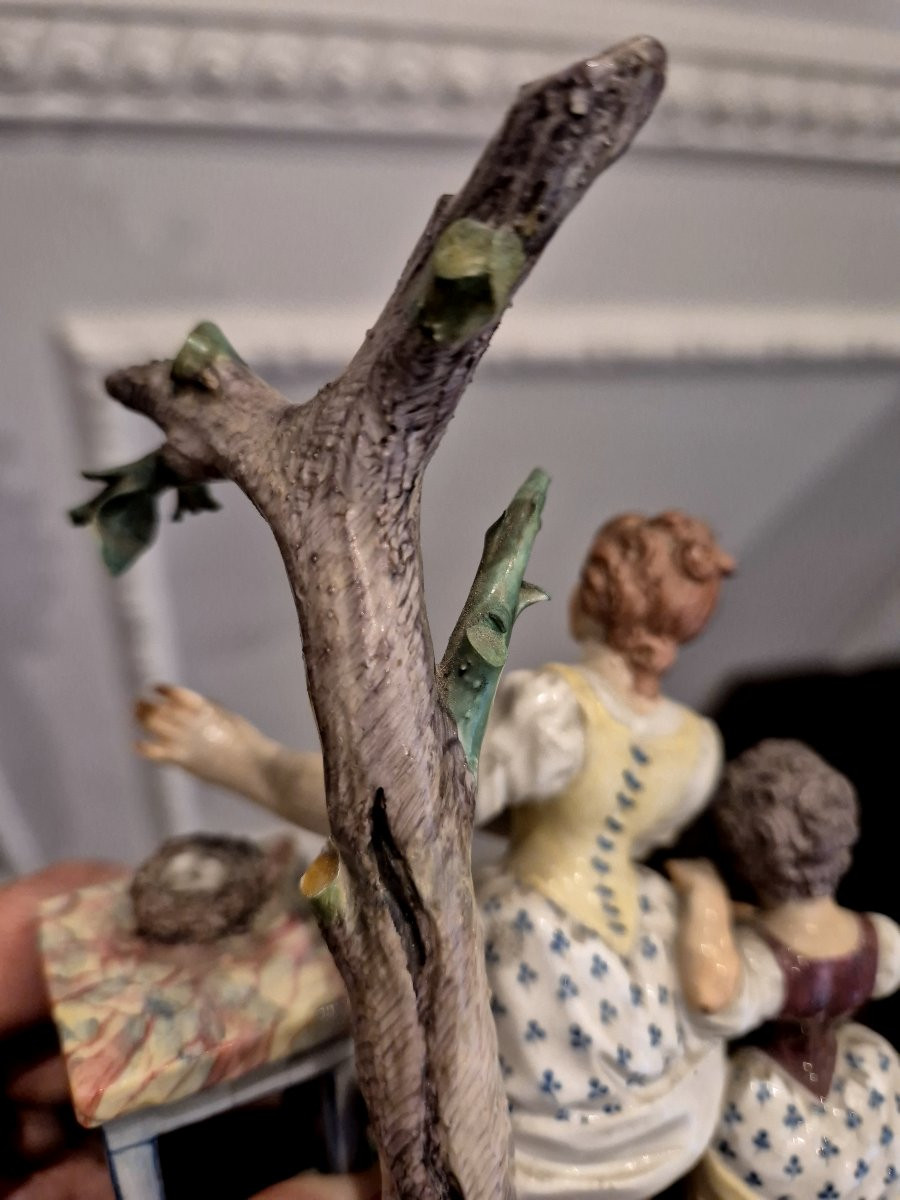 Gruppo in porcellana Doccia  Contadina e figlia XVIII secolo -photo-2