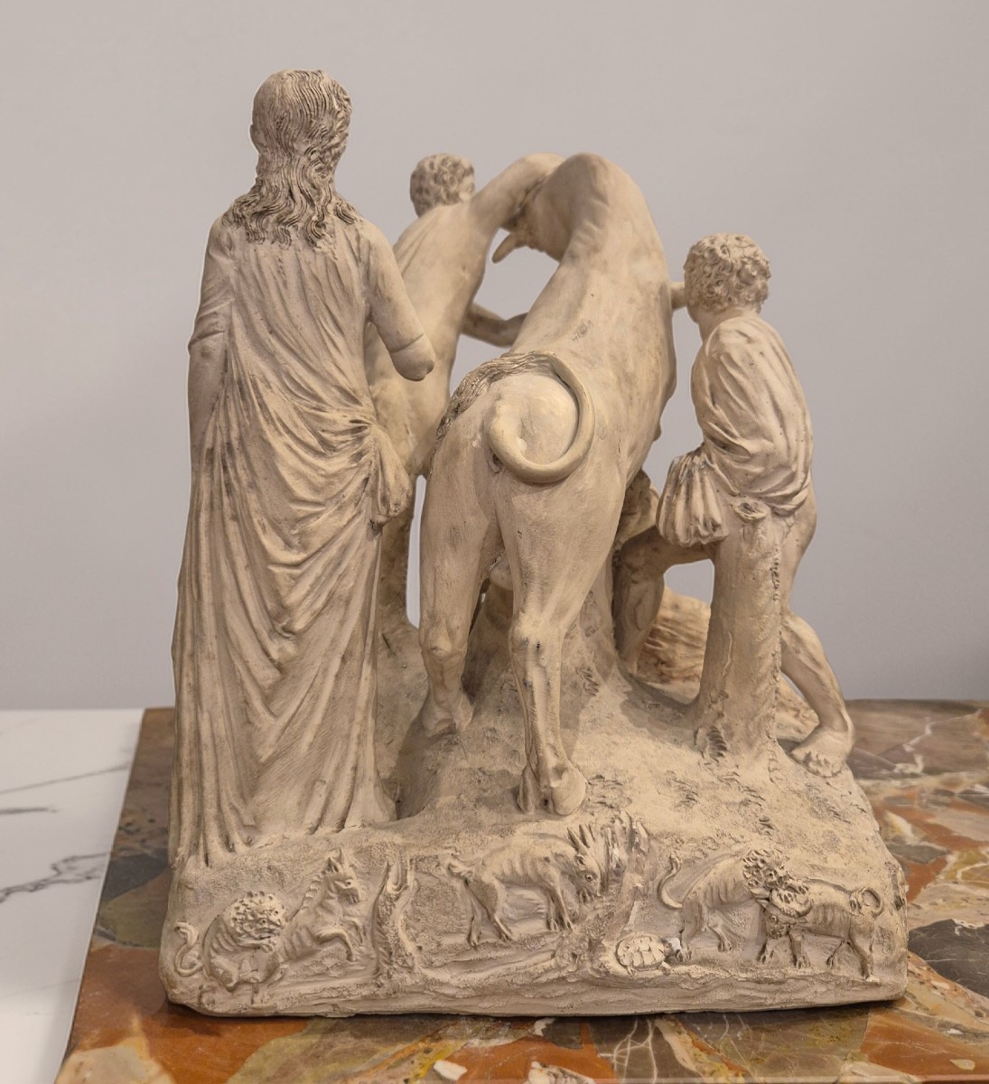 Toro farnese, scultura in terracotta, Italia XIX Secolo grand tour-photo-3