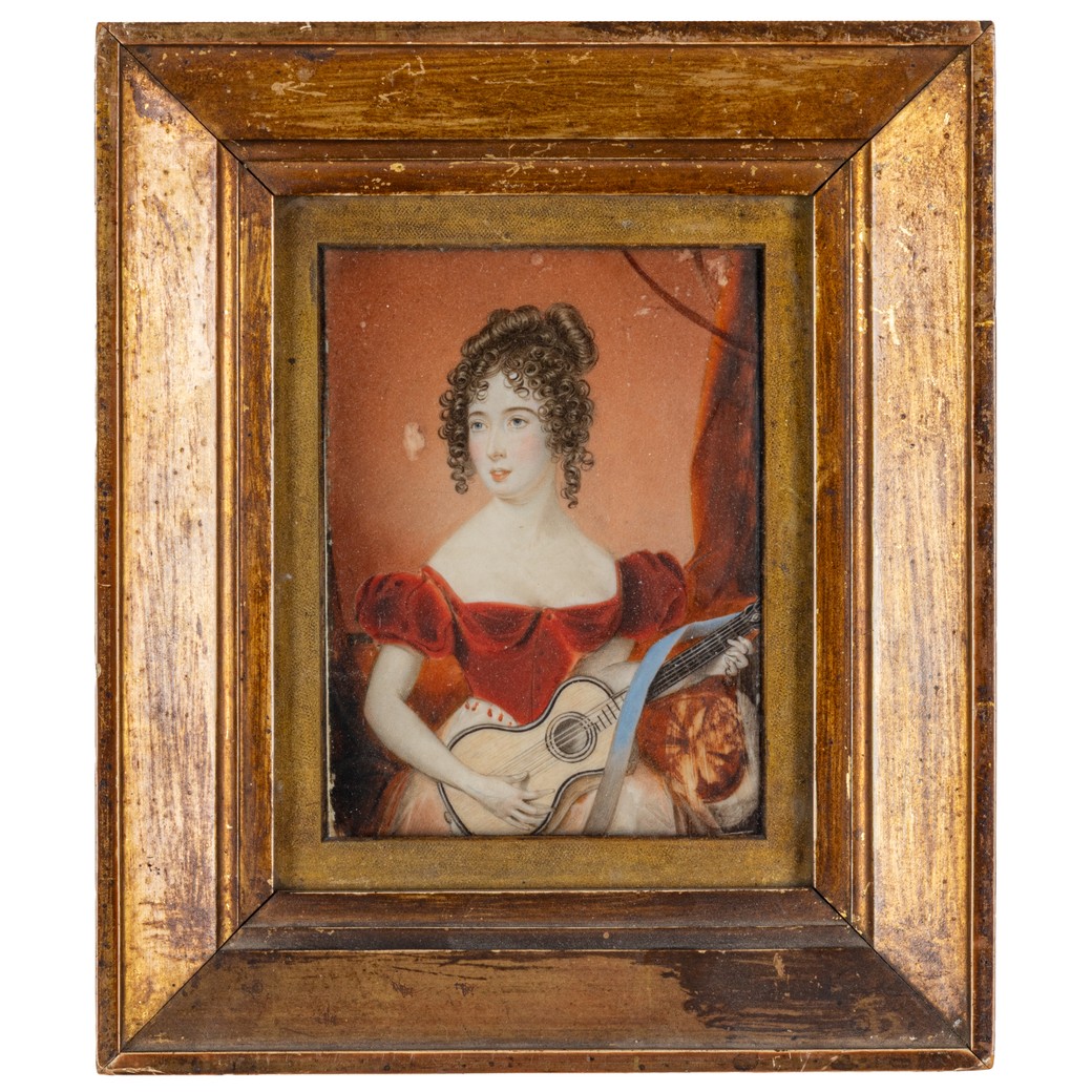 Ritratto di ragazza con chitarra, Dipinto XIX Secolo