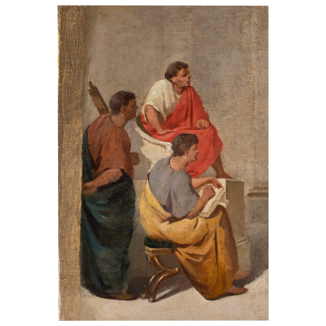 Scena con senatori, dipinto XIX Secolo 