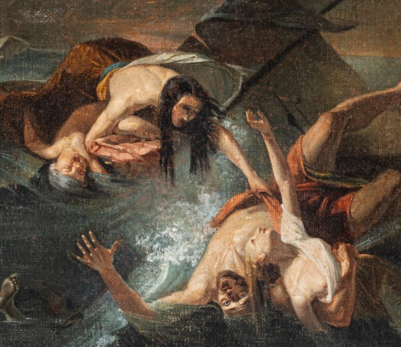 Scena di naufragio, dipinto Italia XIX Secolo -photo-2