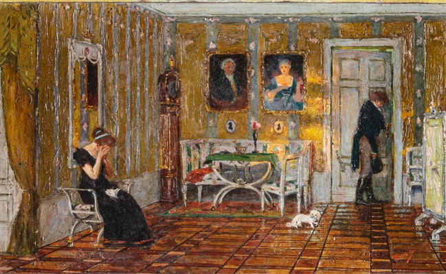 Scena d addio, Dipinto . XIX Secolo -photo-2