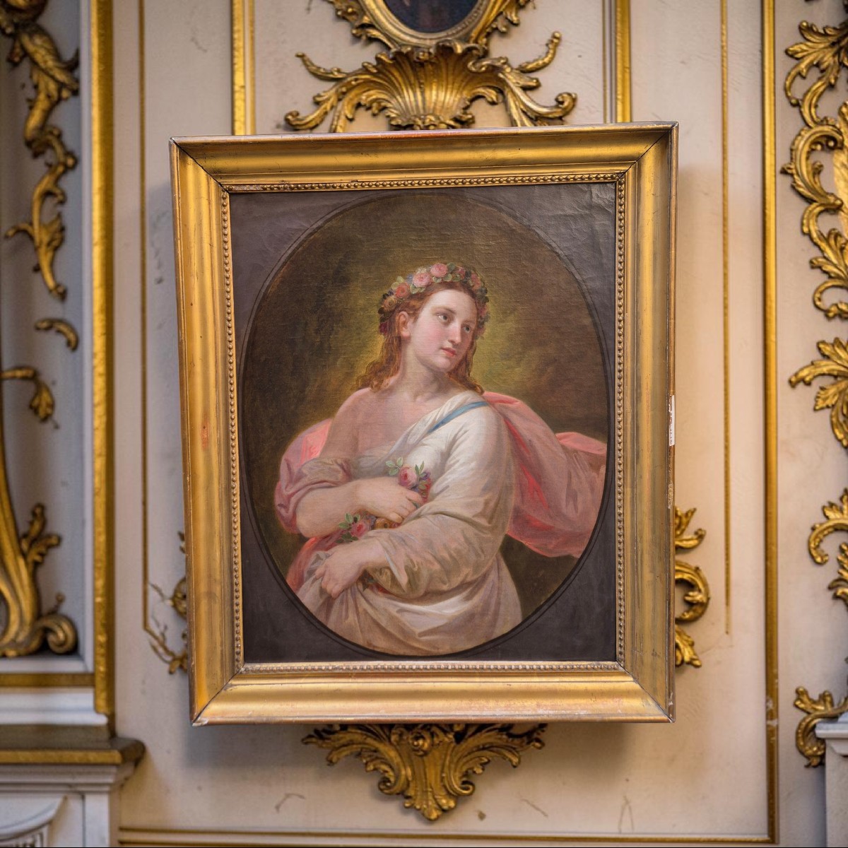 Flora , Dipinto di N. Carta . Italia XIX Secolo -photo-1