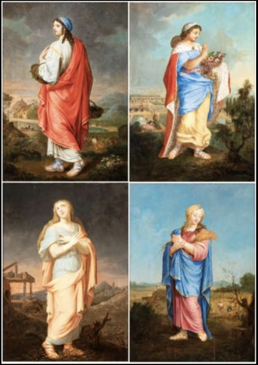 Allegorie delle Stagioni , Dipinti XIX Secolo 