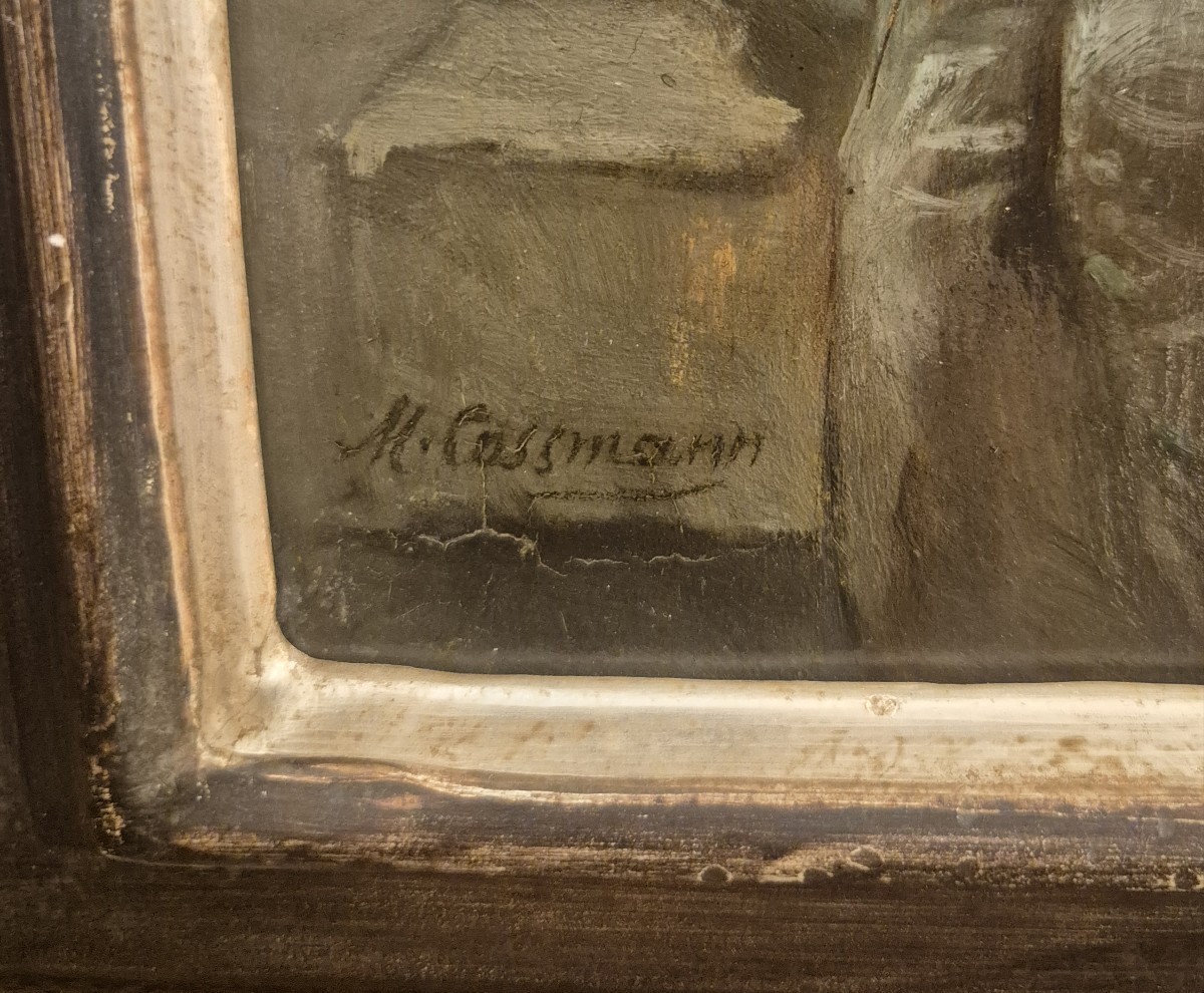 Ritratto di alabardiere,  dipinto di H.M. Cossmann, Francia Germania XIX Secolo-photo-2