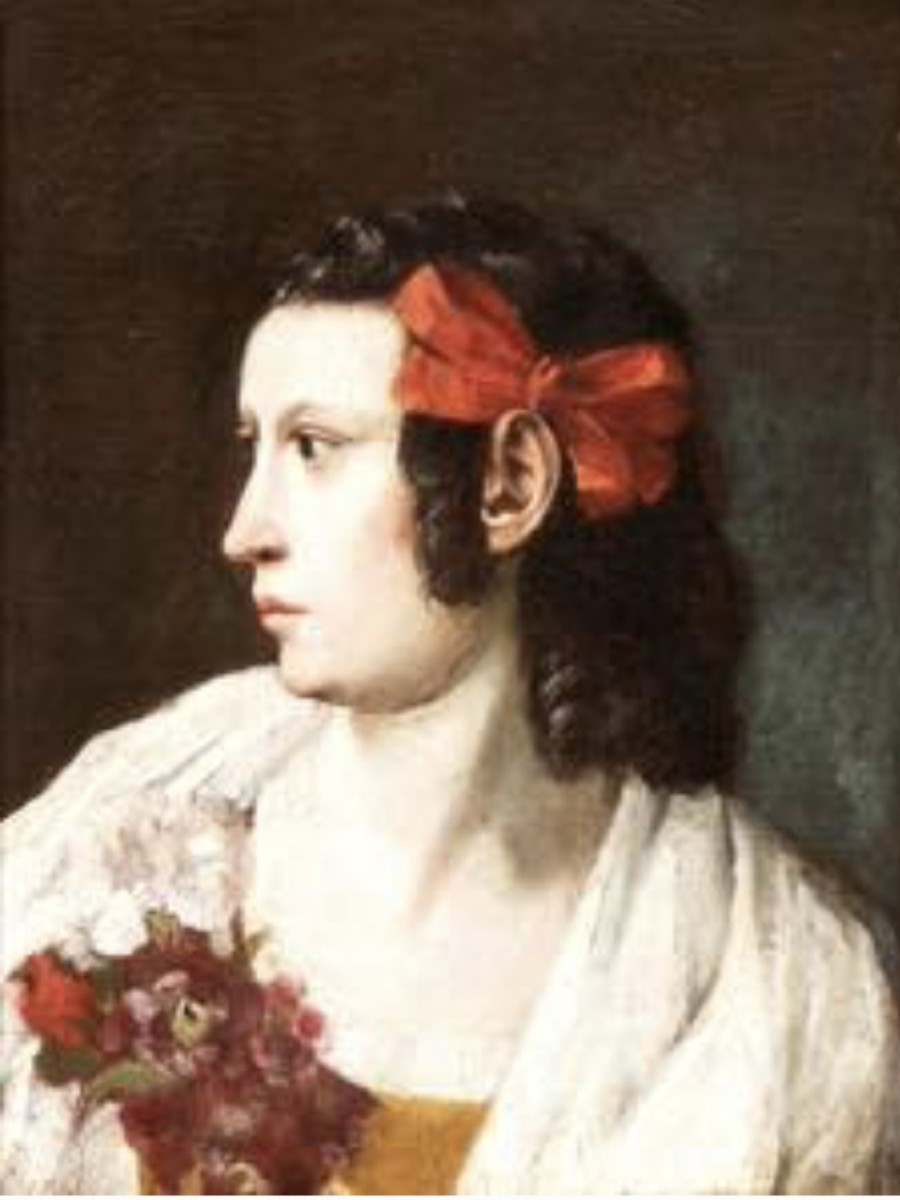 Ritratto di donna con fiori, dipinto Italia Roma XVII Secolo -photo-2