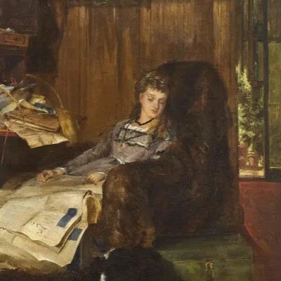 Riposo nello Studio, Dipinto di L.Percy Smith , Gran Bretagna XIX Secolo-photo-3