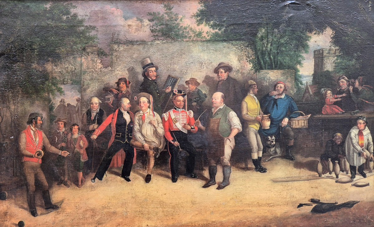 Il gioco dei birilli, Dipinto Italia (?) XIX Secolo -photo-4