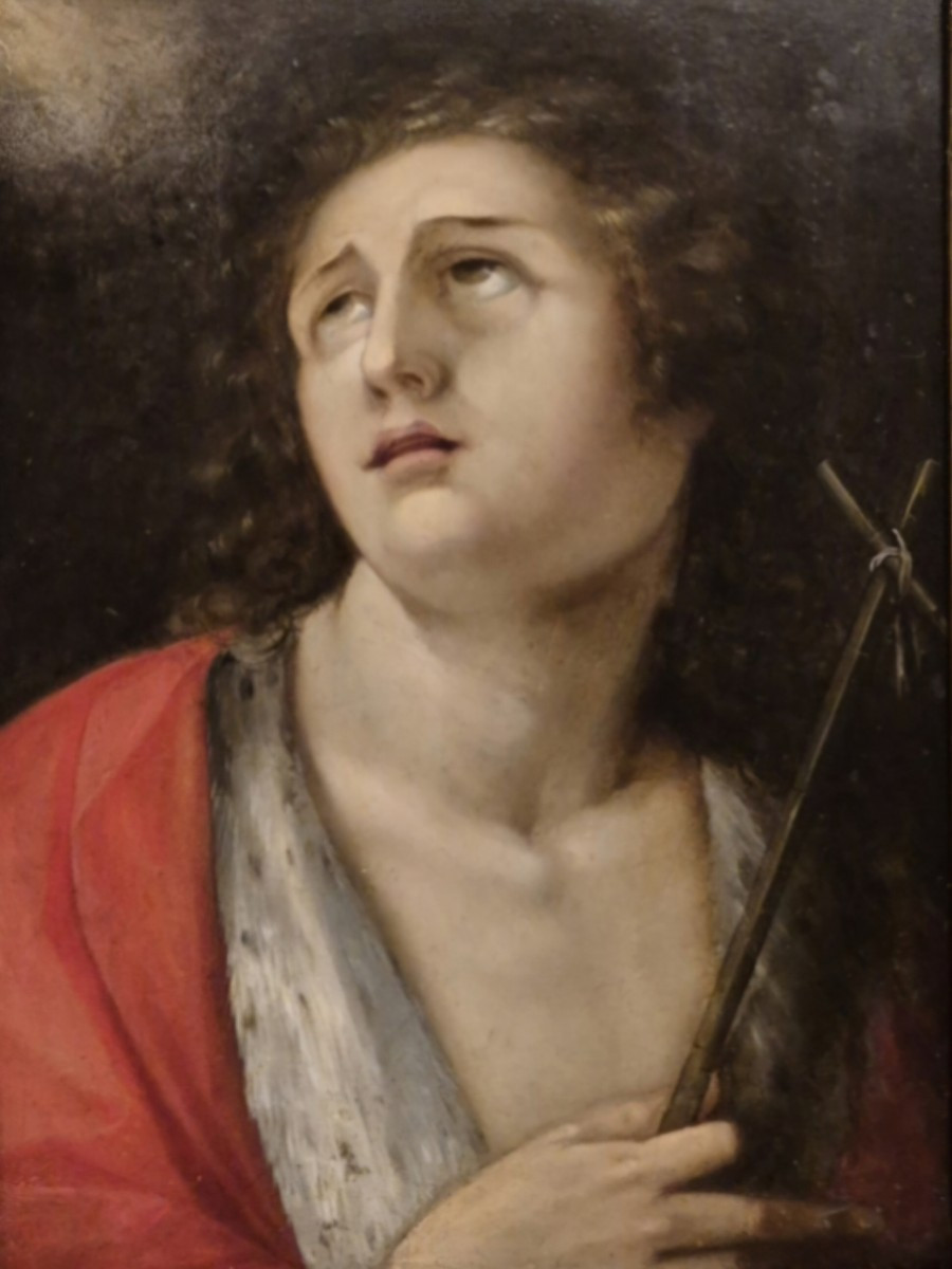 San Giovanni Battista , dipinto olio su rame , Italia XVII Secolo-photo-2