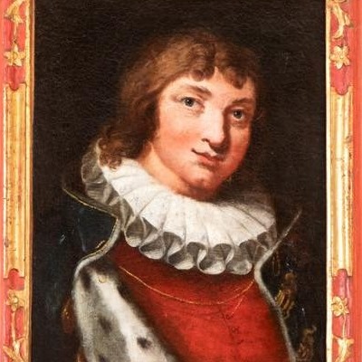 Ritratto di ragazzo con gorgiera , dipinto Italia XVII secolo-photo-2