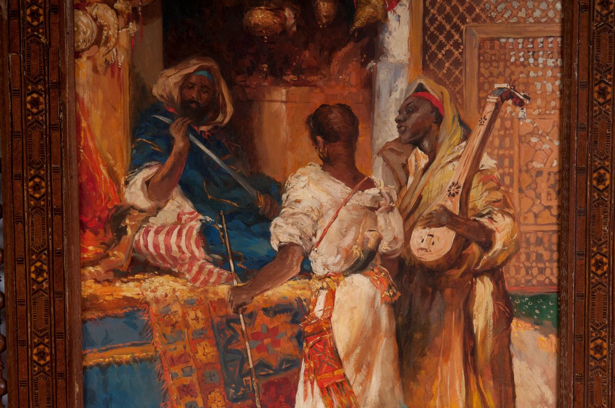 Coppia di scene orientali, Dipinti, Francia XIX Secolo-photo-2