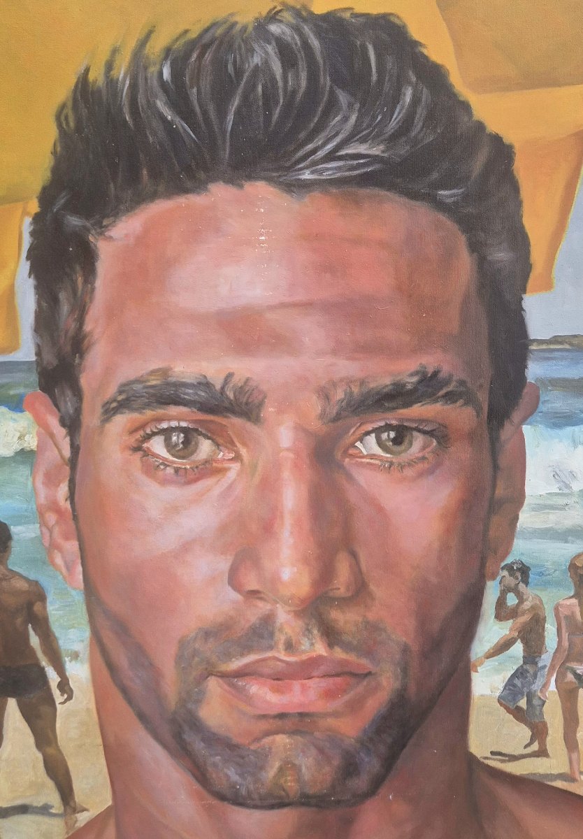Ritratto di ragazzo brasiliano, dipinto, XXl Secolo -photo-3
