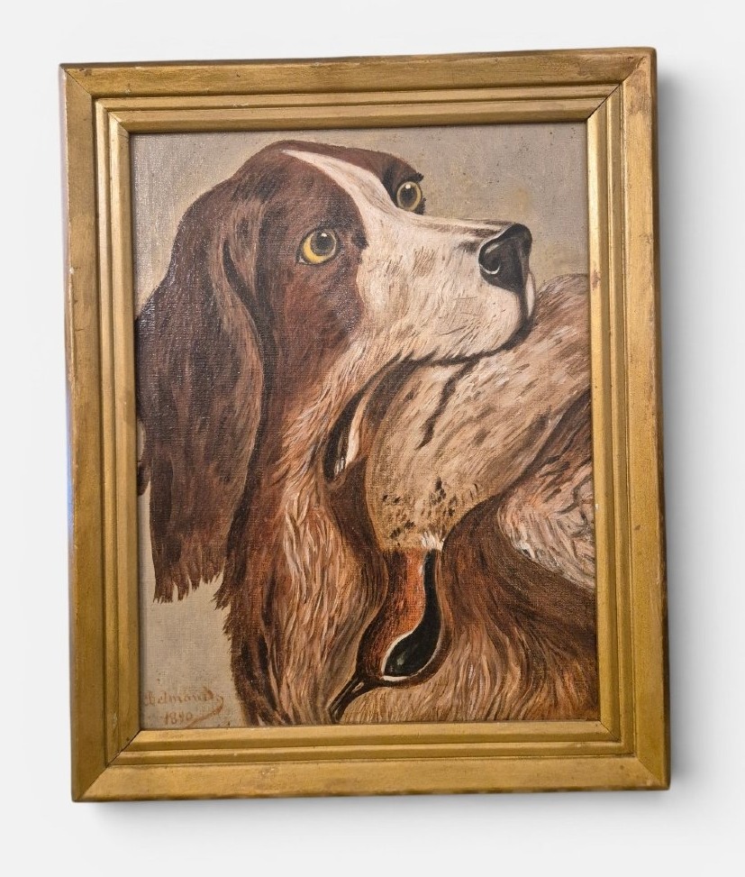 Cane con preda , dipinto Italia XIX Secolo 