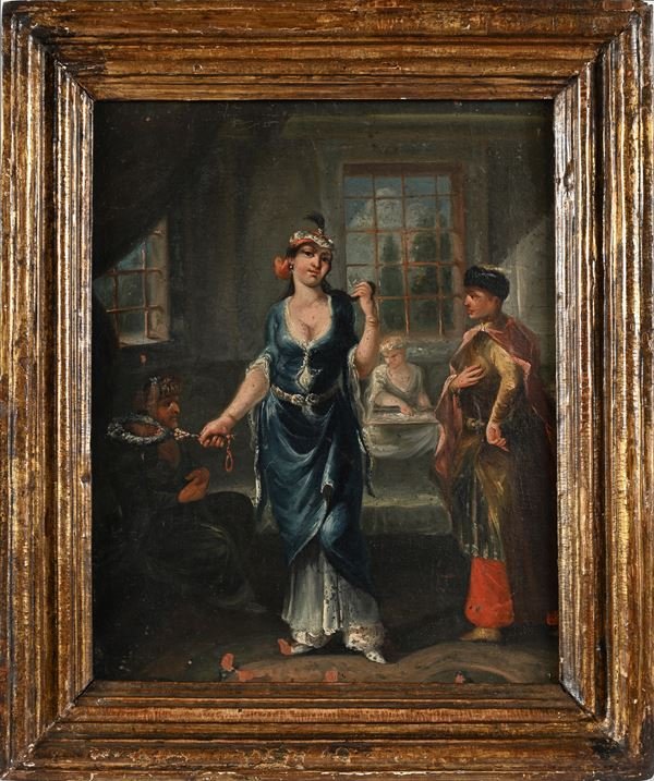 Scene di vita turca , Dipinti attr a J.B. Van Mour Francia  XVIIIe Siècle -photo-2