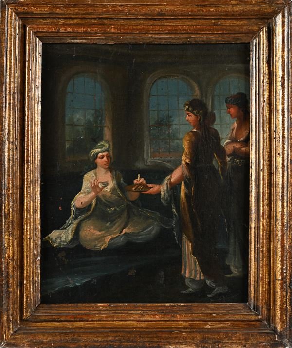 Scene di vita turca , Dipinti attr a J.B. Van Mour Francia  XVIIIe Siècle -photo-4