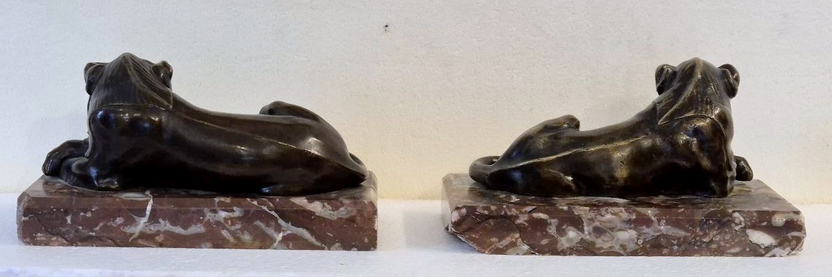 Coppia di leoni in bronzo Grand TourThomas Hope Luigi Valadier XIX secolo-photo-3