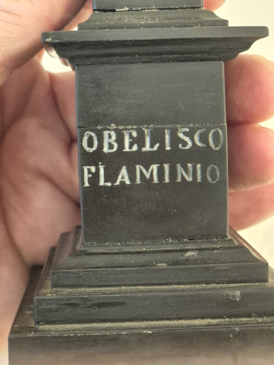 Obelisco in marmo nero Grand Tour Roma XIX secolo-photo-3