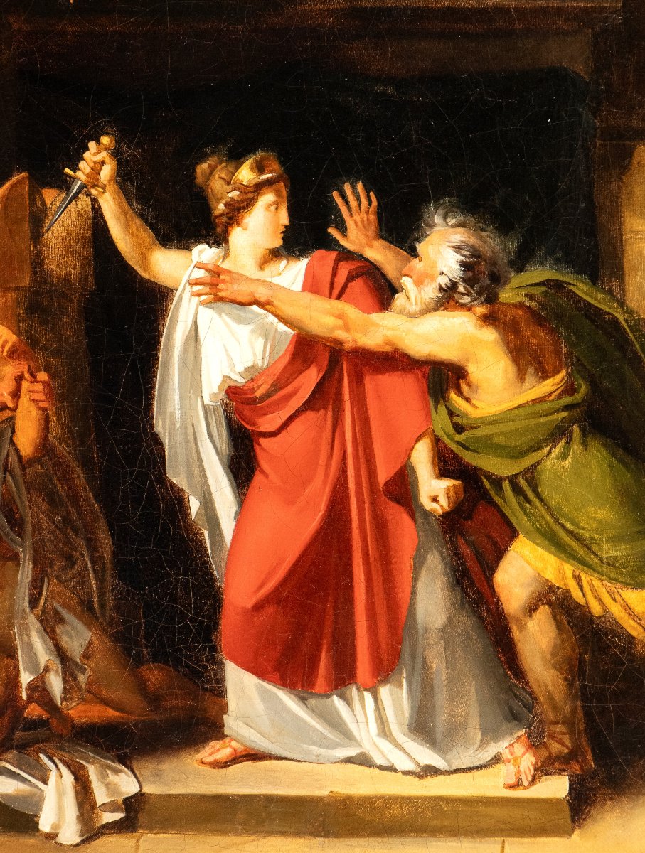 Scena classica , Dipinto Italia inizi XIX  secolo -photo-3