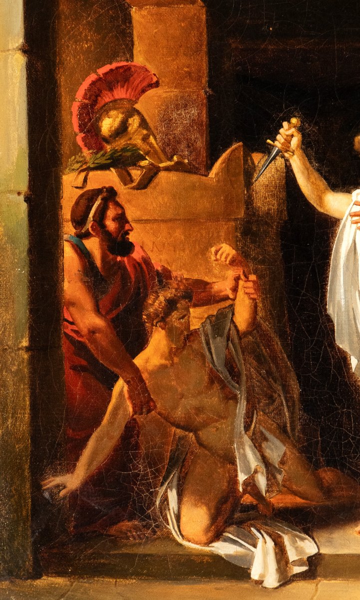 Scena classica , Dipinto Italia inizi XIX  secolo -photo-4