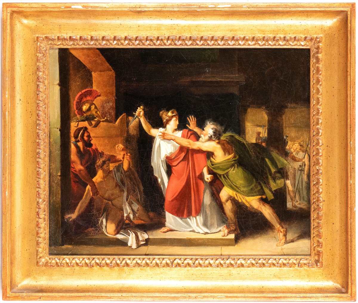 Scena classica , Dipinto Italia inizi XIX  secolo 
