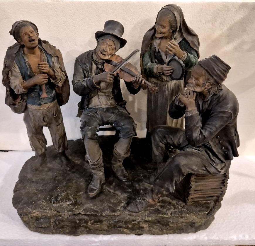 Gruppo in terracotta Giacomo Bongiovanni Caltagirone Sicilia XIX secolo