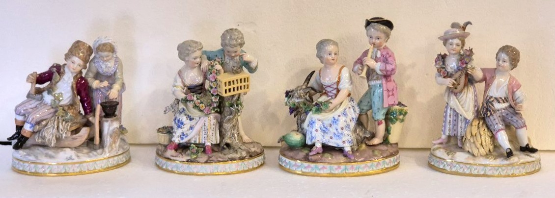 Le quattro stagioni in porcellana Meissen  inizi del XX secolo