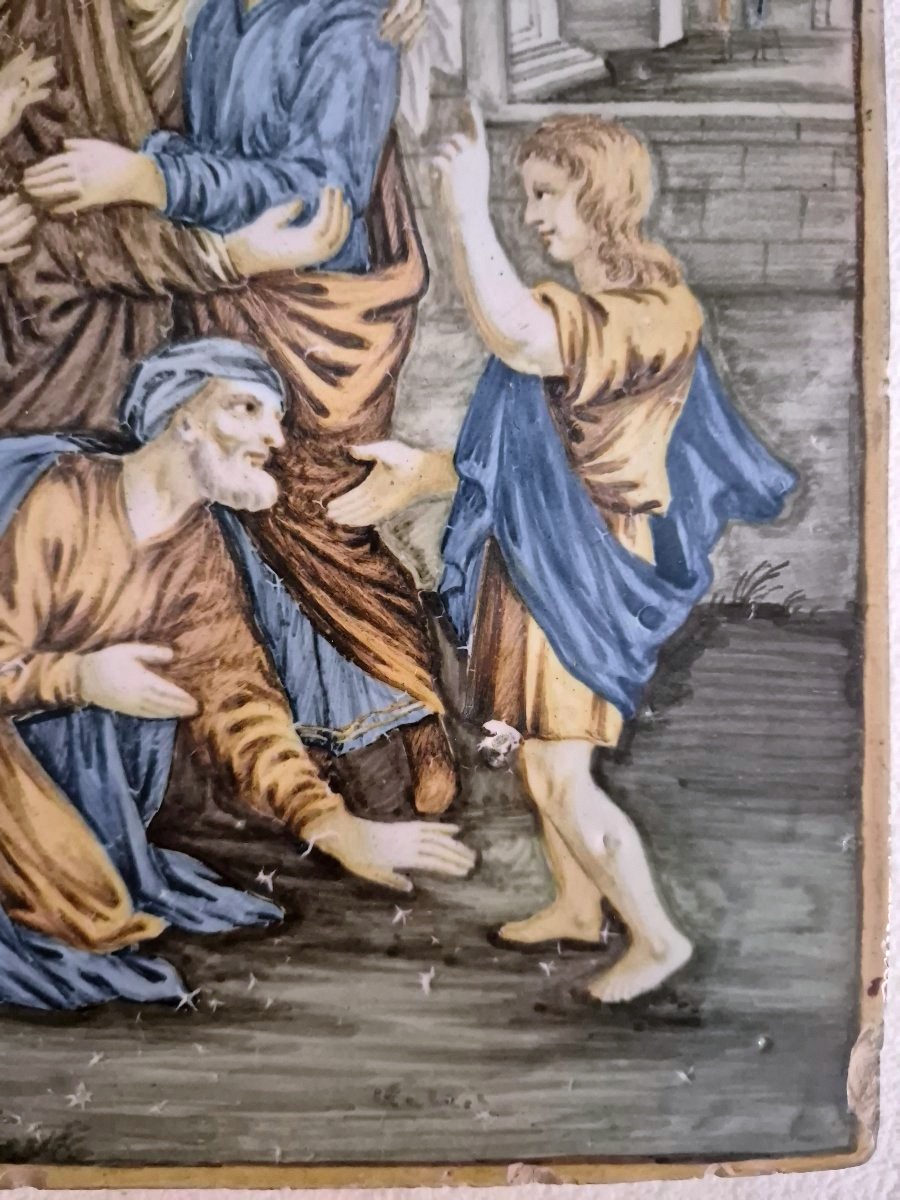 Placca maiolica Castelli XVIII secolo  Bottega Gentili-photo-2
