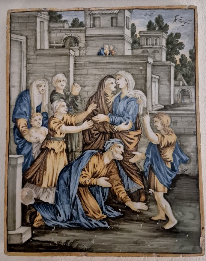 Placca maiolica Castelli XVIII secolo  Bottega Gentili