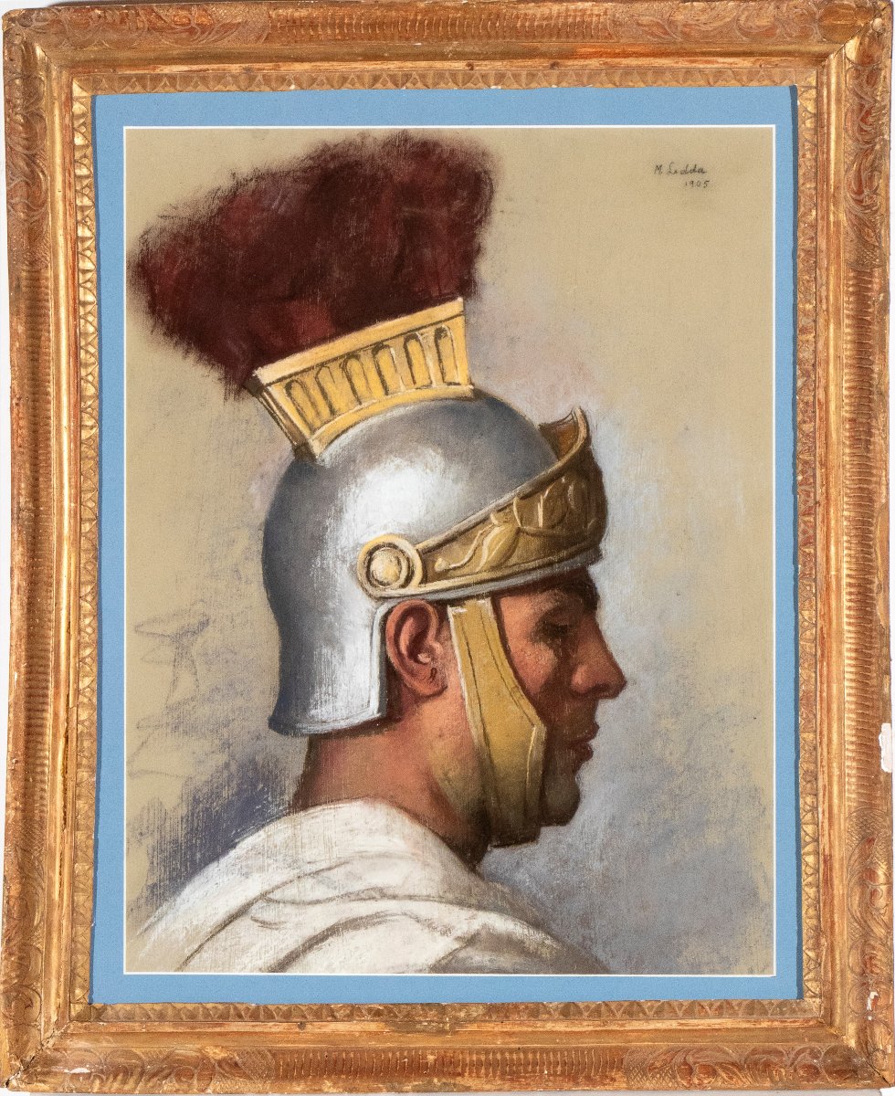 Testa di Centurione, Dipinto , di M. ledda inizi XX Secolo  