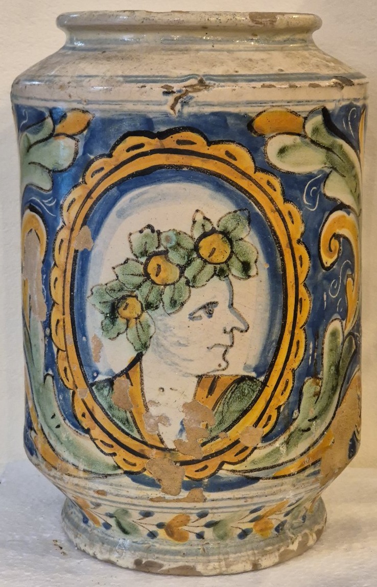 Albarello maiolica Caltagirone Sicilia XVIII secolo